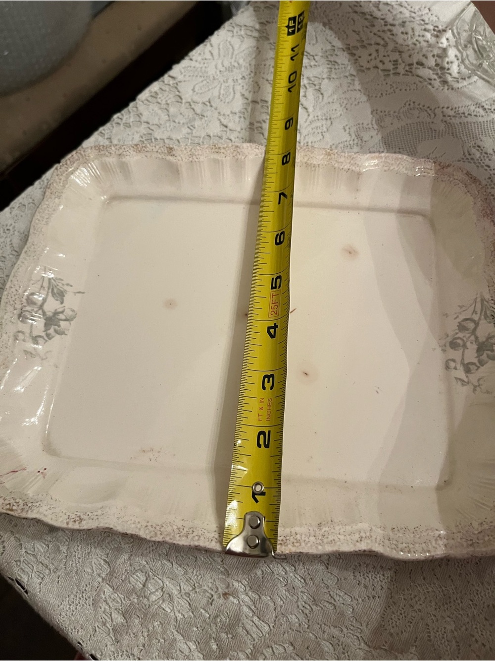 Antique Austrian Porcelain Floral Covered Dish Tray Cottagecore Decor - Picture 12 of 12